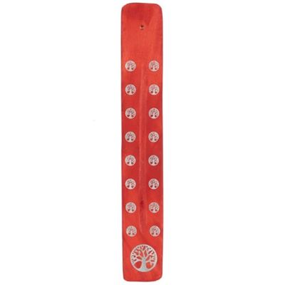Red Incense Holder With Tree Of Life